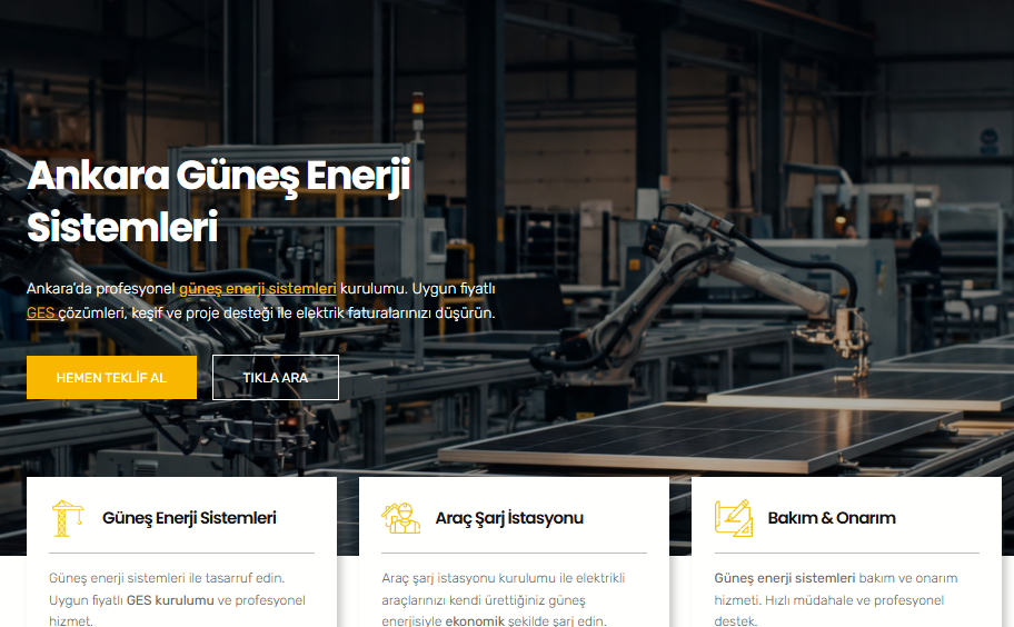 Ankara güneş enerji sistemleri